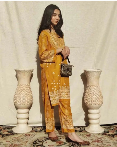 Lilen Block Print 2 Piece Suit