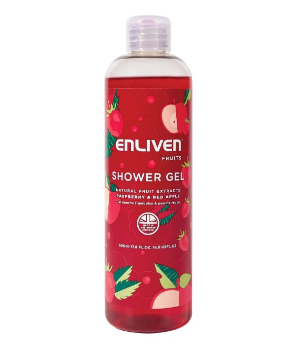 Double the fun with Enliven Coconut &amp; Vanilla and Raspberry &amp; Red Apple Shower Gels 500 ML each