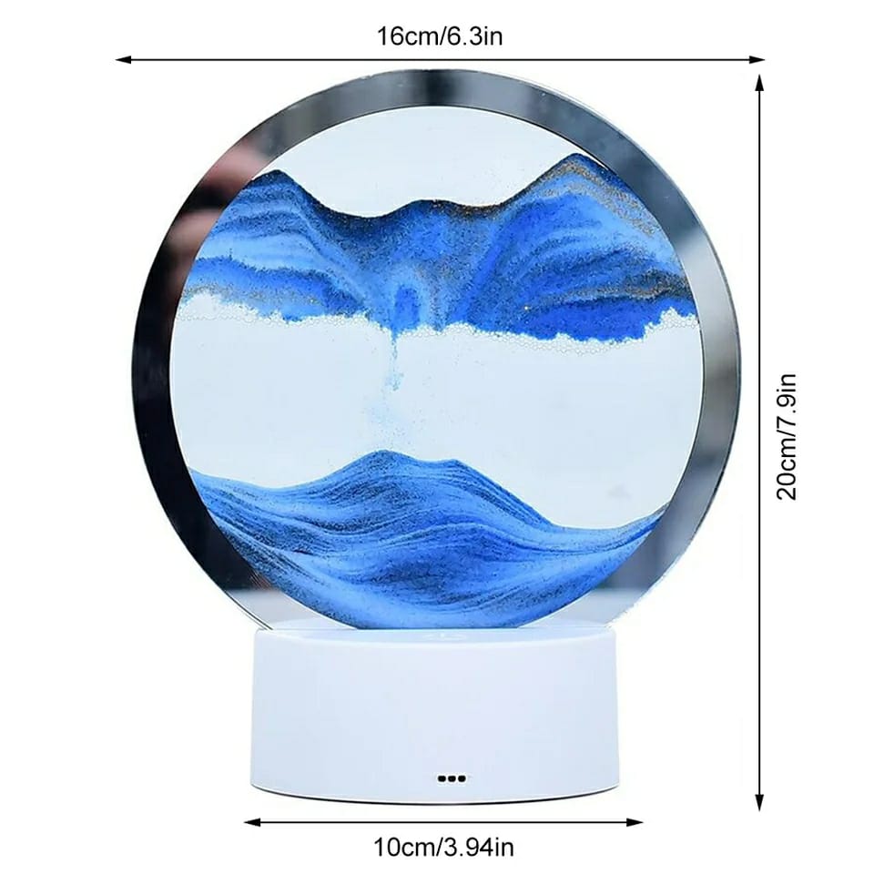 RGB 16 Colors LED Sandscape Lamp 3D Moving Sand Art Night Light  Hourglass Light Quicksand Table Lamp Home Decorv