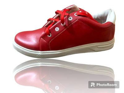 Stylish sneakers red and white