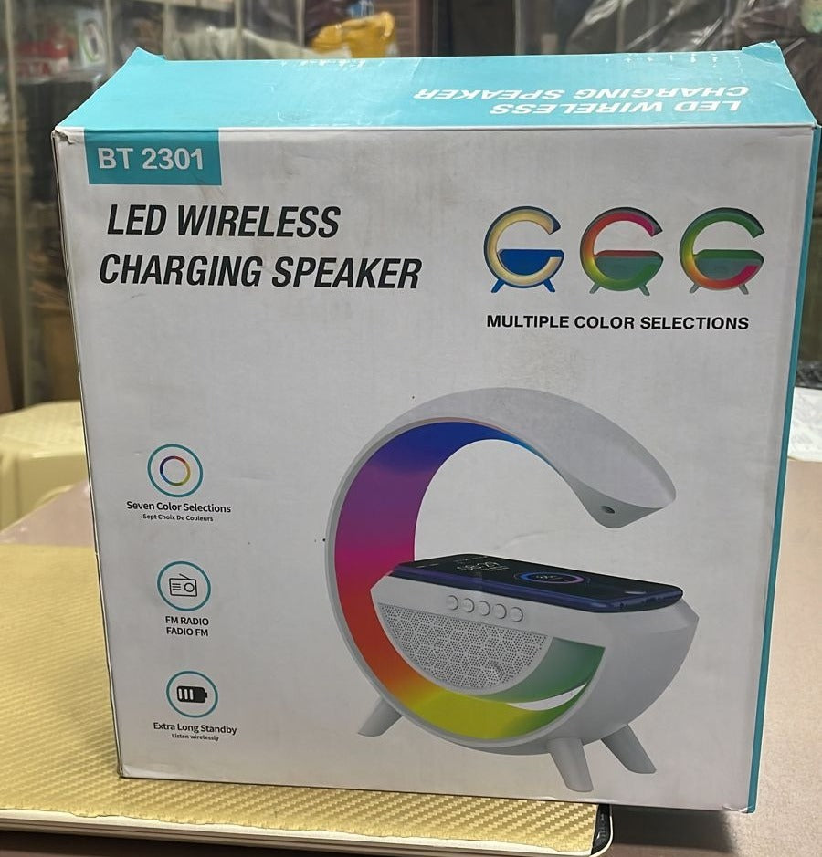 (pack of 10) (only bulk orders) Model 2301 G Speaker LED Wireless Chargeable With Alarm Clock 7 Colour Selection Music 🎶 Ringtone BiG Size