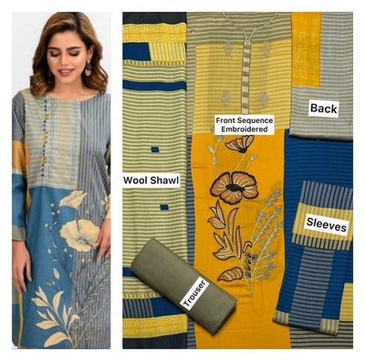 3pc unstitched marina Suits