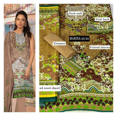 3pc unstitched marina Suits