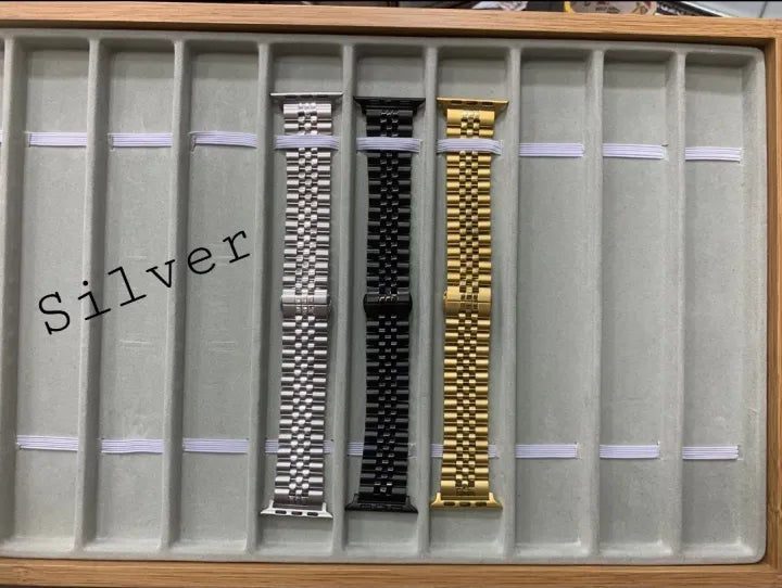 iWatch Stainless Steel Rolex Style Bracelet - Rolex Chain Strap in Metal for Smart Watches (Random Color)