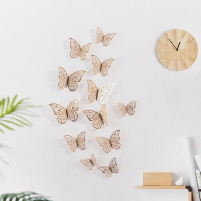 3D Wall Stickers Hollow Butterfly for Kids Rooms Home Wall Decor DIY Fridge stickers Room Decoration