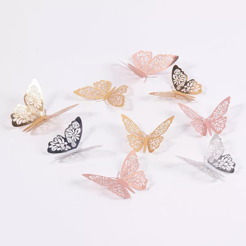 3D Wall Stickers Hollow Butterfly for Kids Rooms Home Wall Decor DIY Fridge stickers Room Decoration