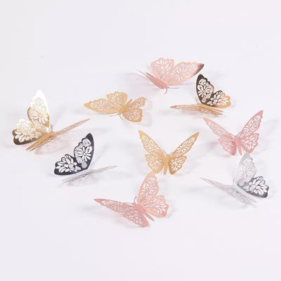 3D Wall Stickers Hollow Butterfly for Kids Rooms Home Wall Decor DIY Fridge stickers Room Decoration