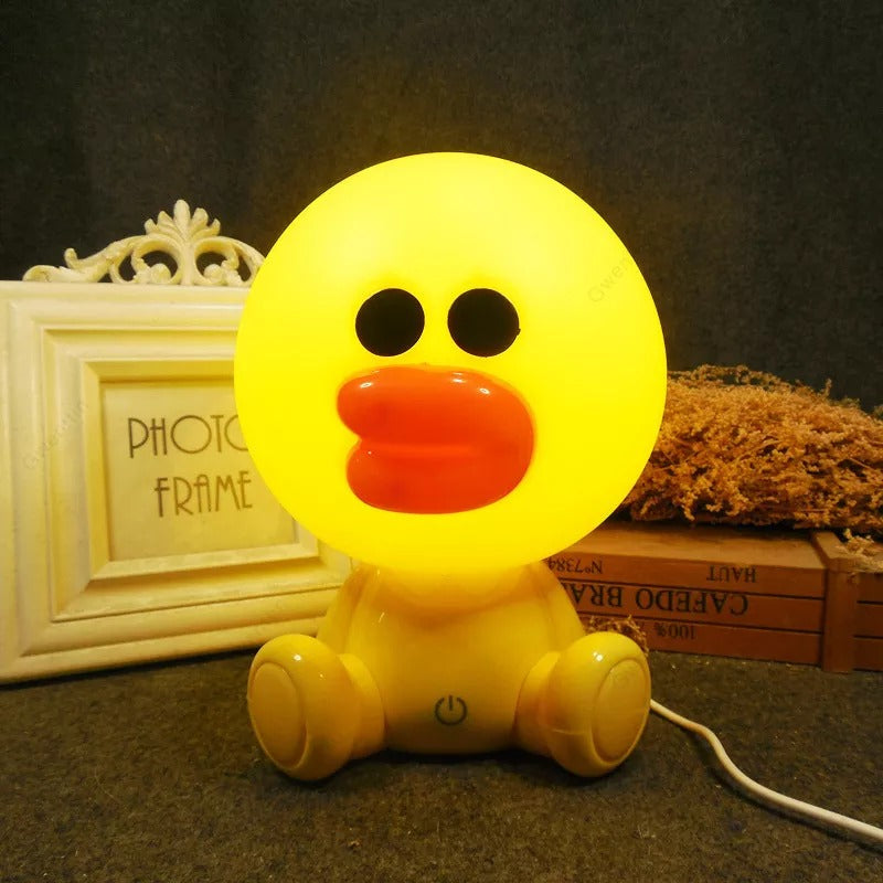 Panda &amp; Sally Chicken Night Lamp LED Cartoon USB Night Lights Children Table Lamps Baby Bedroom Bedside Home Decor Gift For Kids